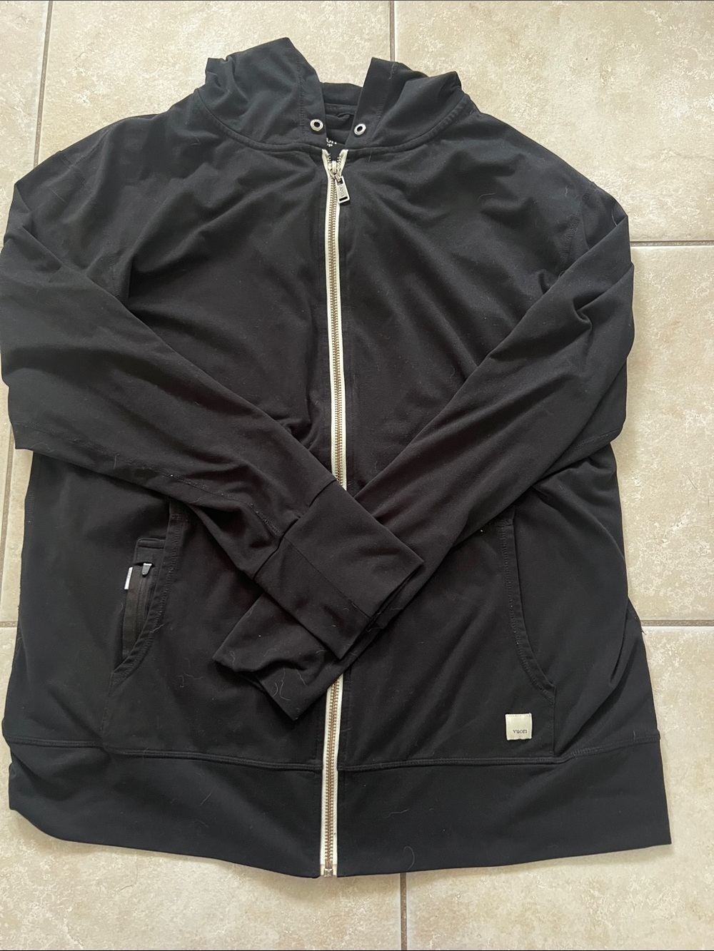Vuori Black Lightweight Zip Hoodie Jacket